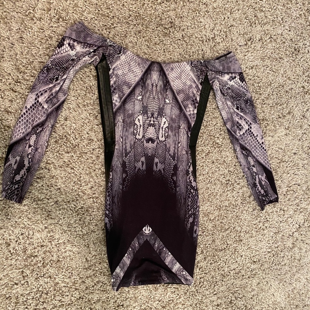 snakeskin tight dress off the shoulder